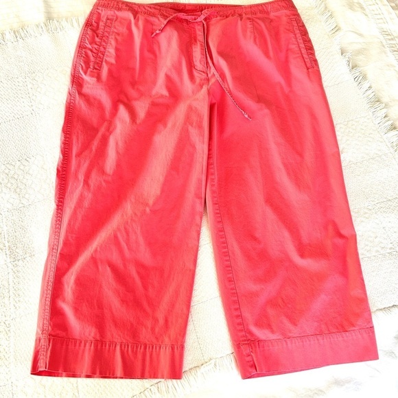 Talbots Capri Pants Coral Pink Stretch Cropped Straight Leg 16W Petite - Picture 6 of 15